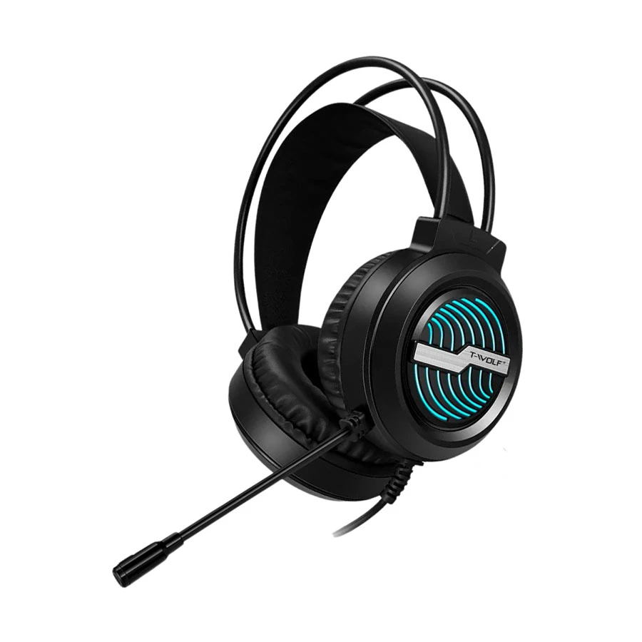T-WOLF H130 wired black gaming headphone