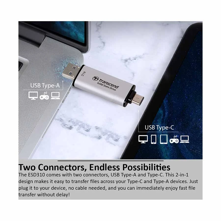 Transcend ESD310 2TB External SSD in BD
