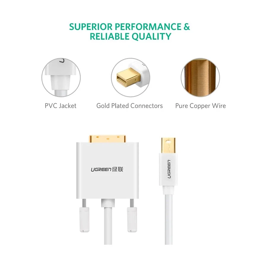 Ugreen 10405 Mini DisplayPort to DVI Male Display Port Cable in BD