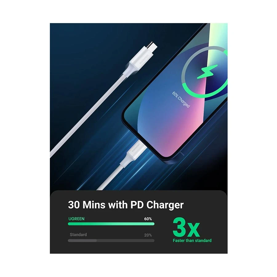 UGREEN Ugreen 10493 USB Type-C Male to Lightning USB Cable Price in Bangladesh