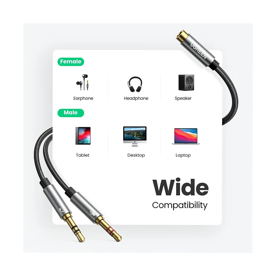 Ugreen 20899 3.5mm Female to Dual Male Audio Converter Best Price