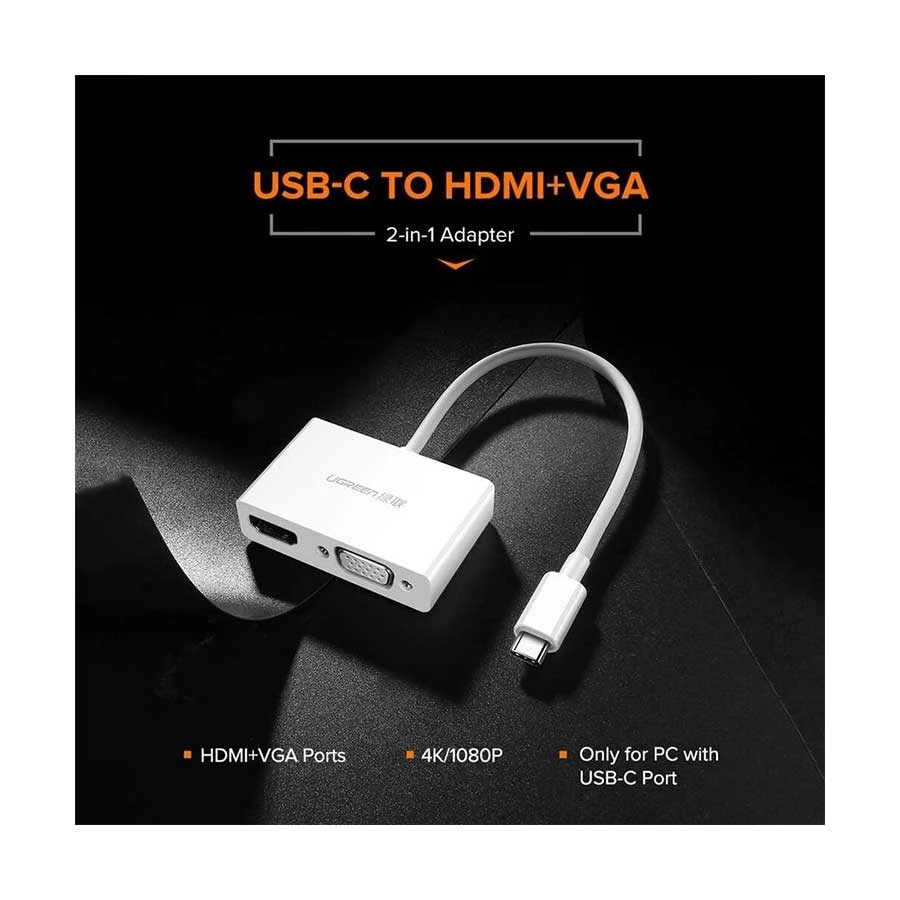 UGREEN Ugreen Type-C Male to HDMI & VGA Female Type-C Converter in BD