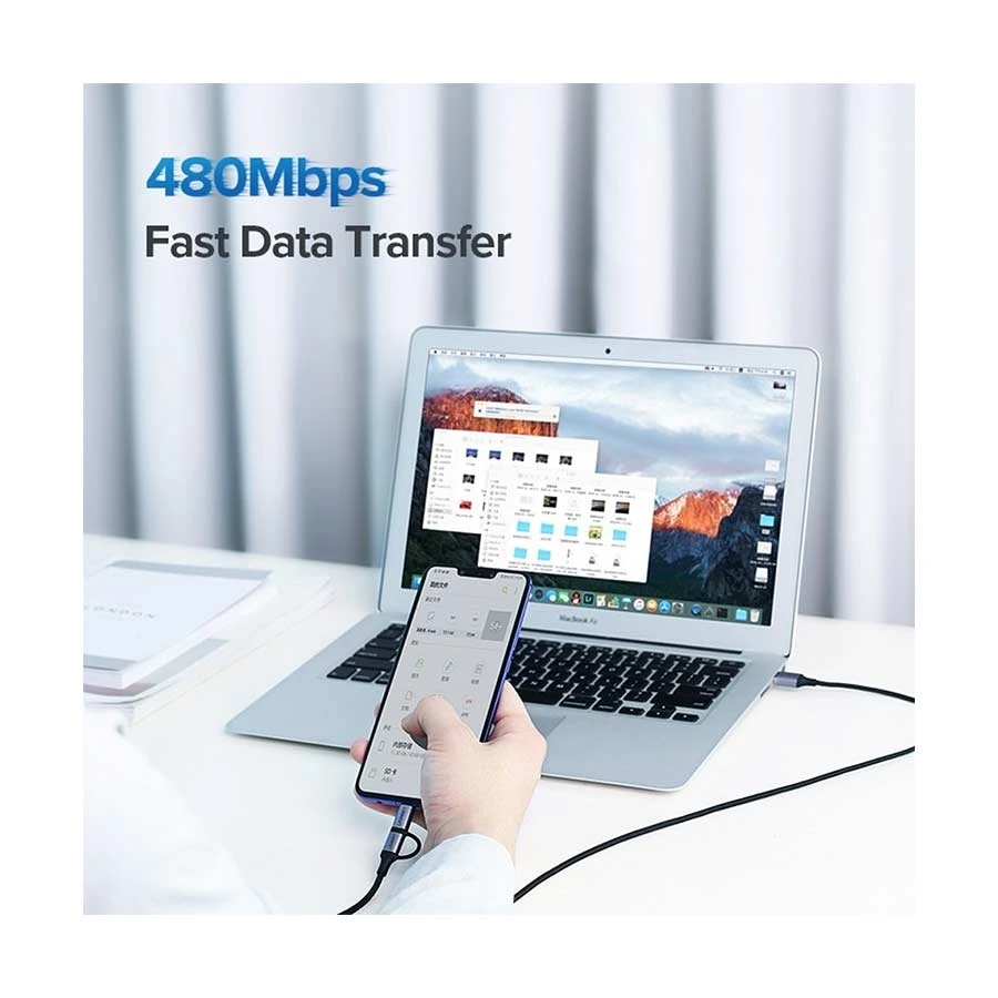 Ugreen 30875 USB Male to Micro & Type-C USB Cable Best Price