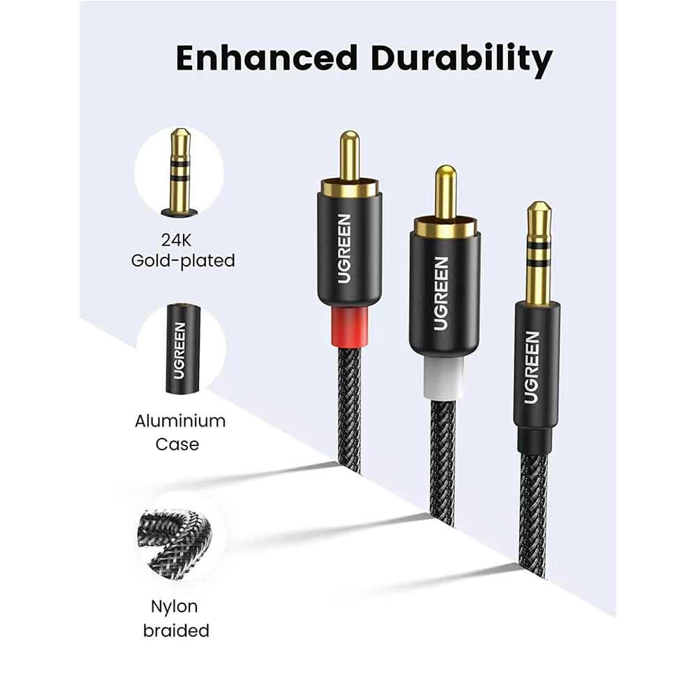 Ugreen AV116 3.5mm Male to 2 RCA Audio Cable in BD