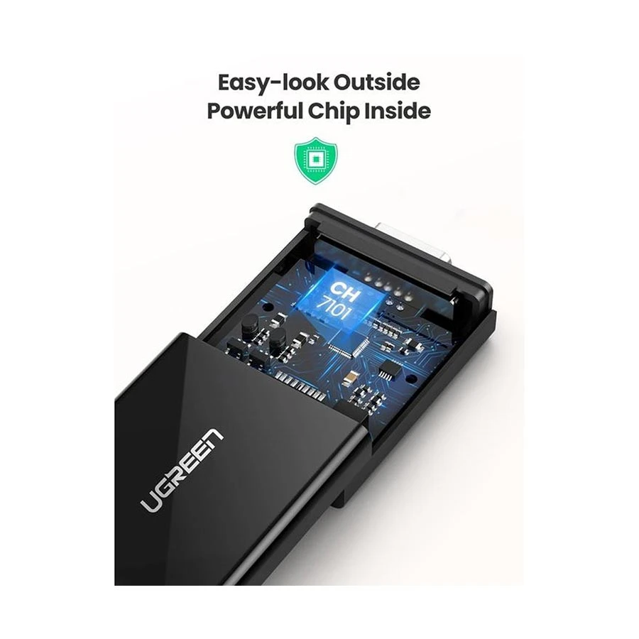 Ugreen 40248 HDMI Male to VGA, 3.5mm & Type-C Female HDMI Converter in BD