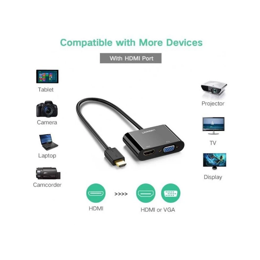 Ugreen 40744 HDMI Male to HDMI & VGA Female HDMI Converter Price in BD