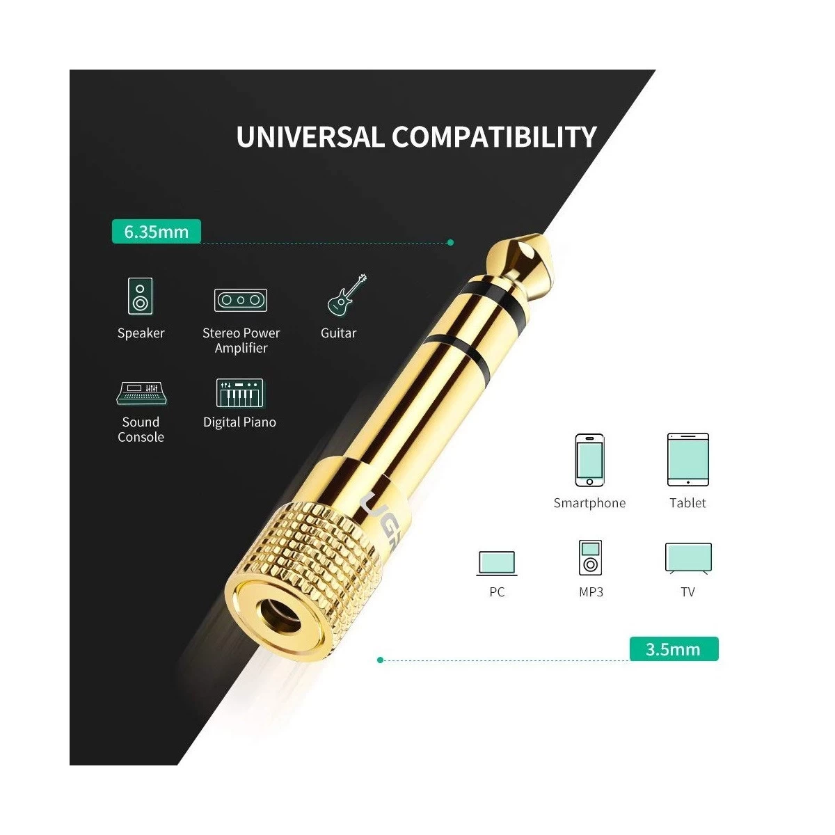 Ugreen 20503 6.35mm Male to 3.5mm Female Audio Converter Price in Bangladesh
