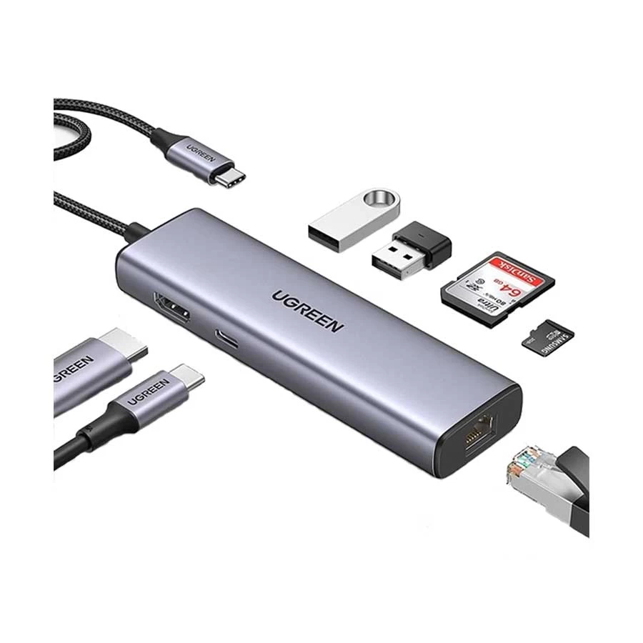 Ugreen 90568 Type-C Male to USB 3.0, HDMI, C, LAN, SD & TF Type-C Converter Price in Bangladesh