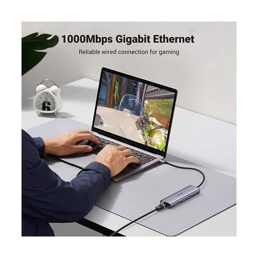 Ugreen 90568 Type-C Male to USB 3.0, HDMI, C, LAN, SD & TF Type-C Converter in BD