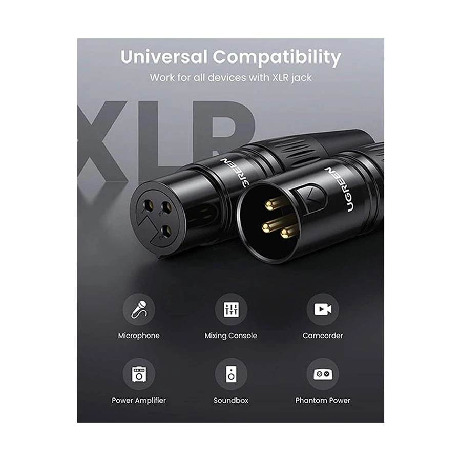 Ugreen AV162 Cannon XLR Female to 6.5mm Female Cable / Converter / HUB
