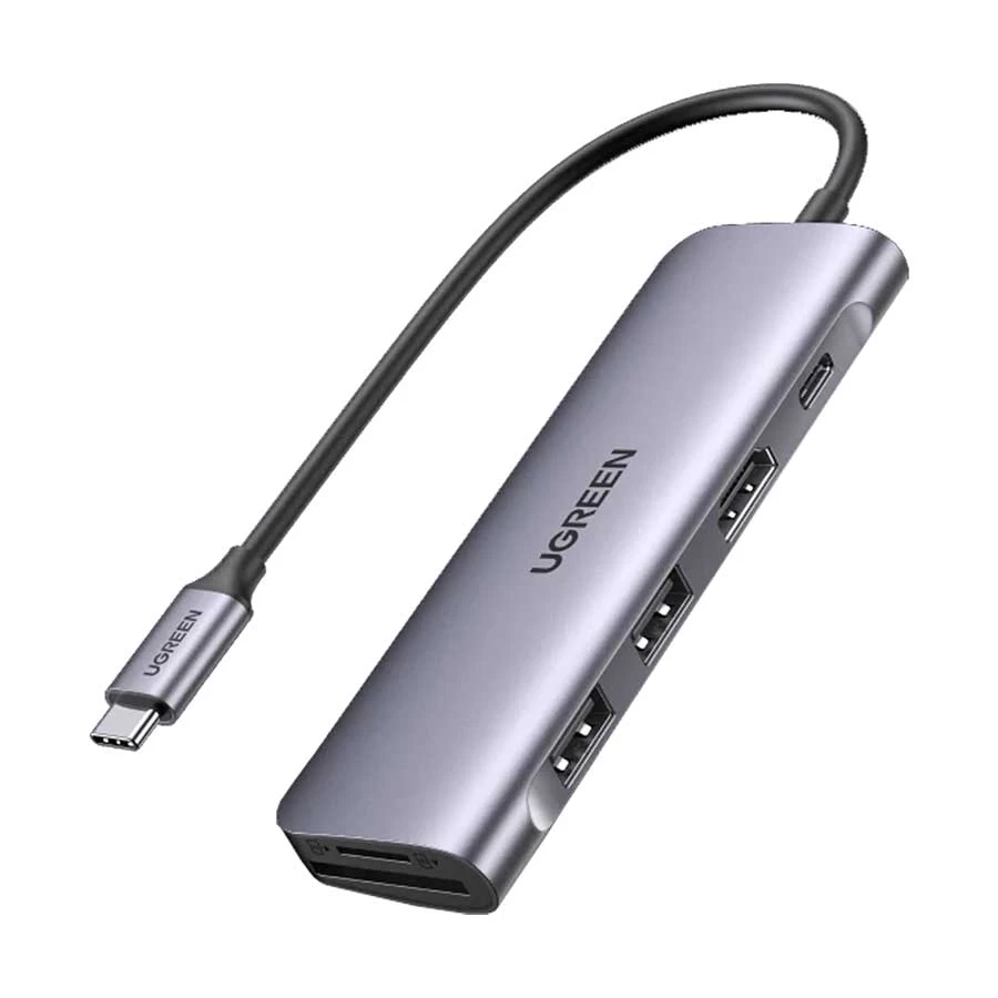 Ugreen CM195 Type-C Male to Dual USB 3.0, Type-C, SD, TF, & HDMI Female Cable / Converter / HUB