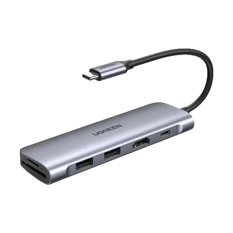 Ugreen CM195 Type-C Male to Dual USB 3.0, Type-C, SD, TF, & HDMI Female Cable / Converter / HUB Price in Bangladesh