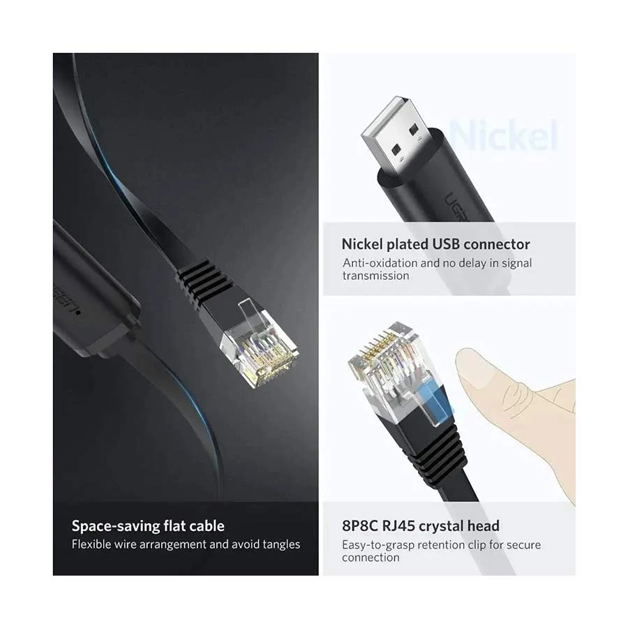 Ugreen CM204 USB Male to LAN Male Cable / Converter / HUB