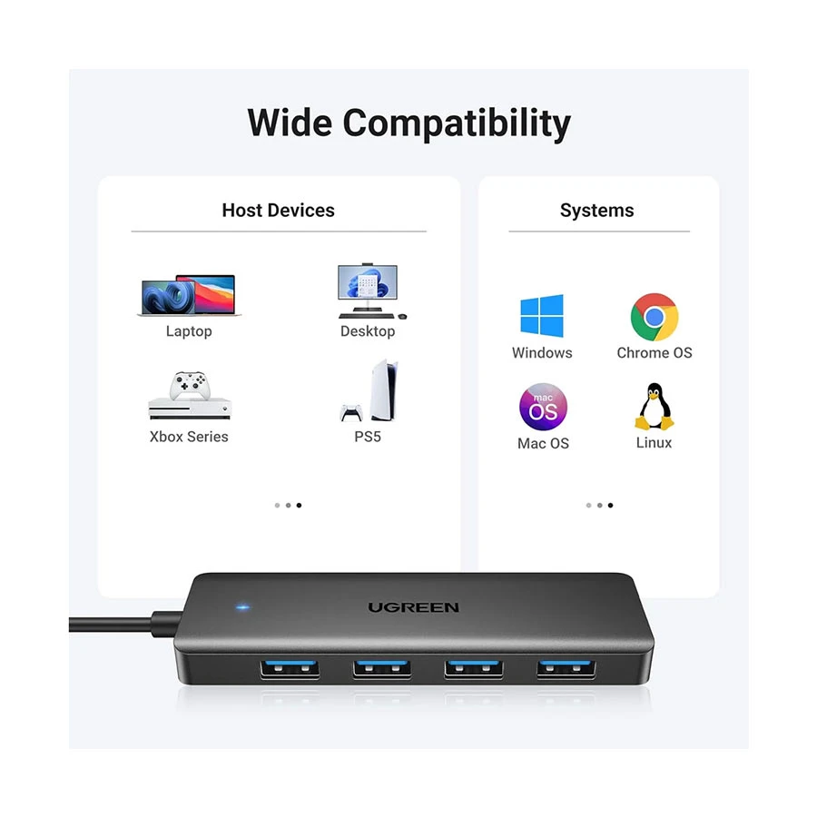Ugreen CM219 USB Male to Quad USB Female Cable / Converter / HUB Price in BD