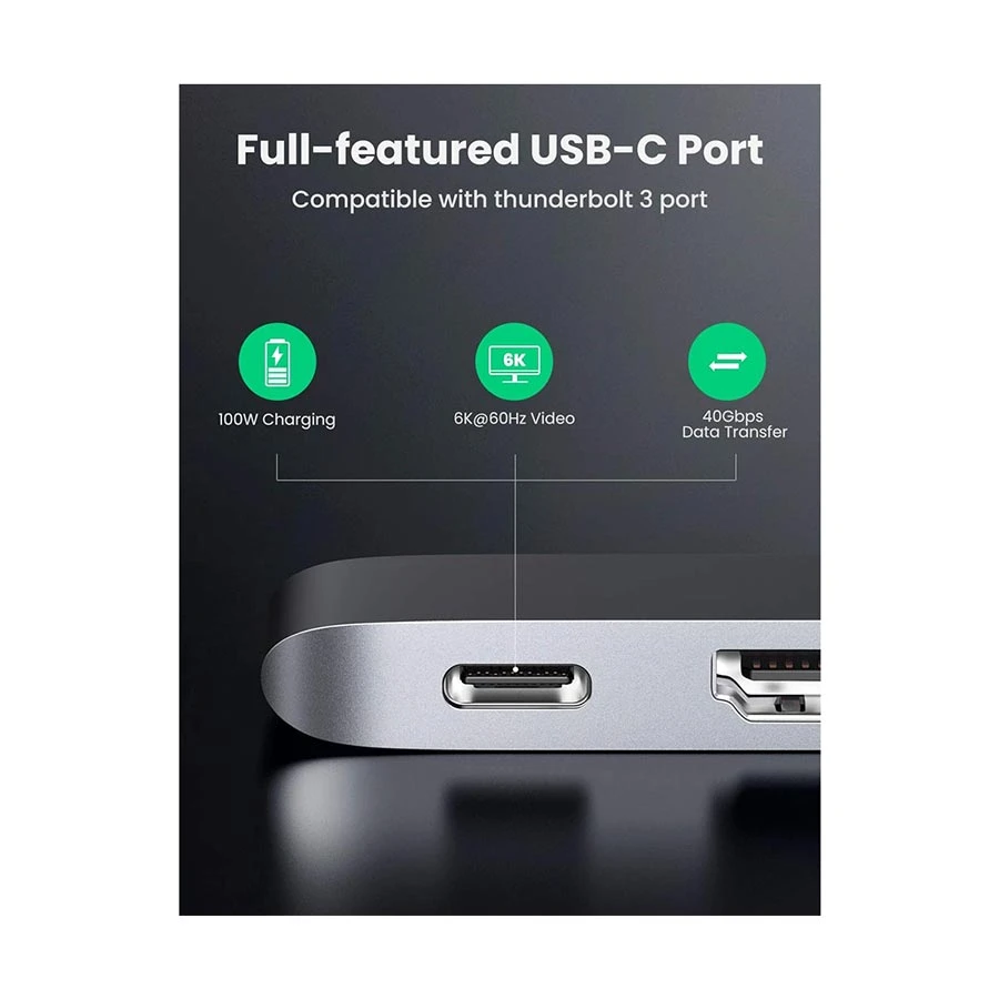 Ugreen CM251 Type-C Male to Tri USB 3.0, Type-C & HDMI Female Type-C Converter Price in BD