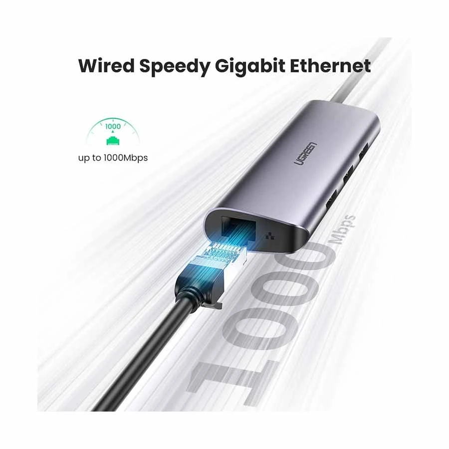 Ugreen CM252 Type-C Male to Tri USB 3.0, Lan & Micro USB Female Type-C Converter Price in BD