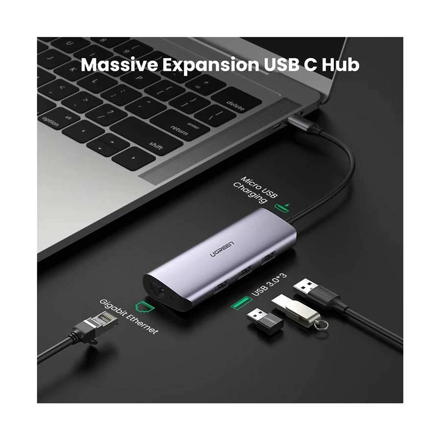 UGREEN Ugreen CM252 Type-C Male to Tri USB 3.0, Lan & Micro Female Type-C Converter Price in Bangladesh