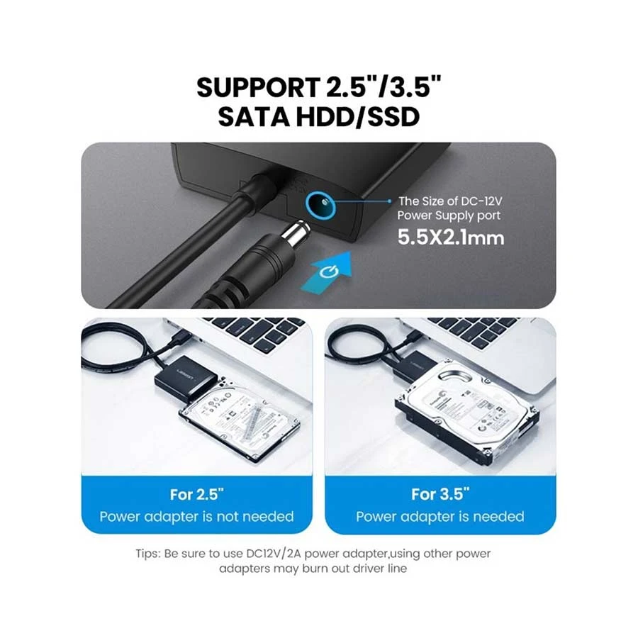 Ugreen CM257 USB Male to SATA Male USB Converter Price in BD