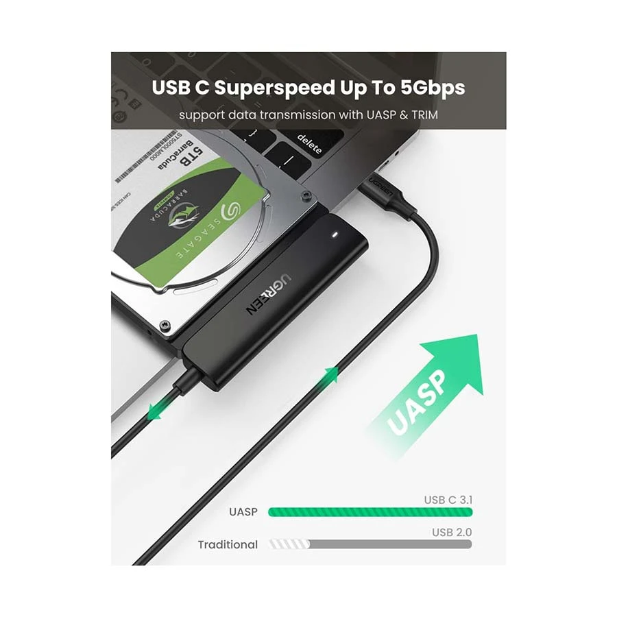 Ugreen CM321 Type-C Male to SATA Cable / Converter / HUB in BD