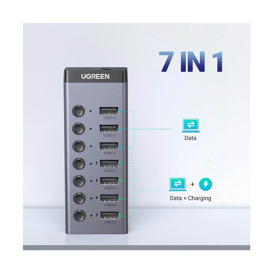 Ugreen CM481 USB Male to 7 Female Cable / Converter / HUB in BD