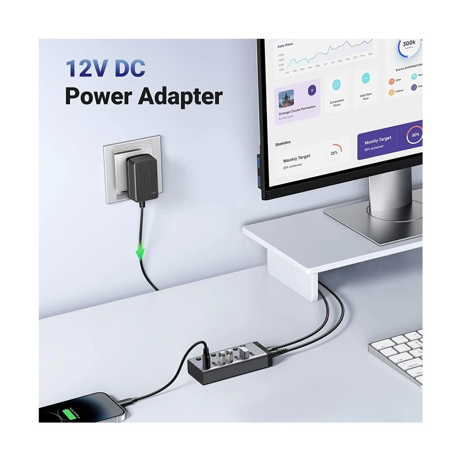 Ugreen CM481 USB Male to 7 Female Cable / Converter / HUB Best Price
