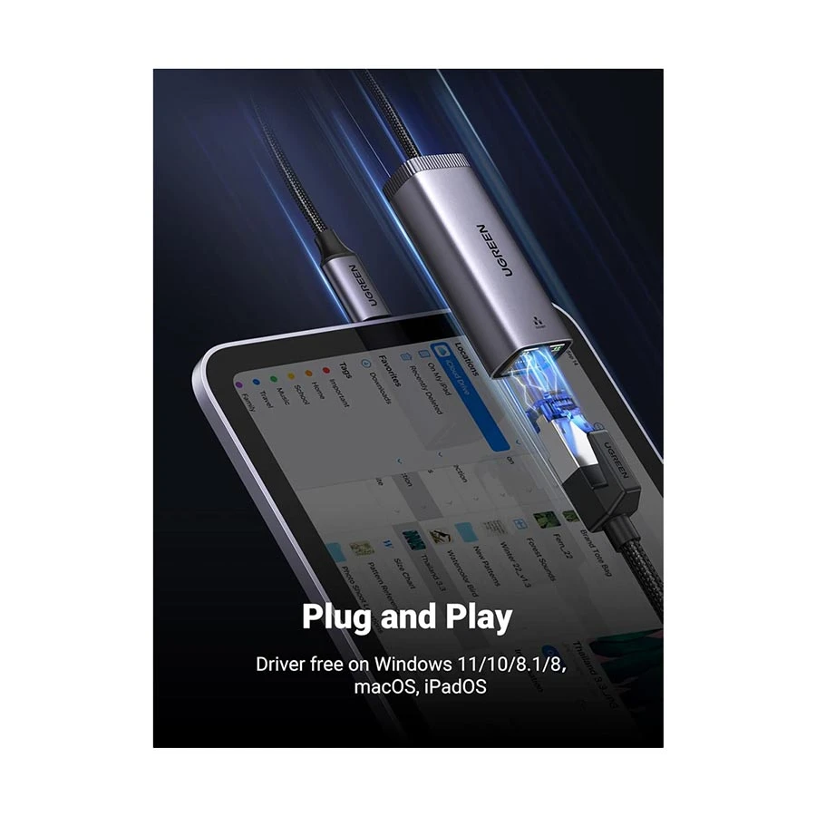 Ugreen CM483 Type-C Male to LAN Female Cable / Converter / HUB specifications
