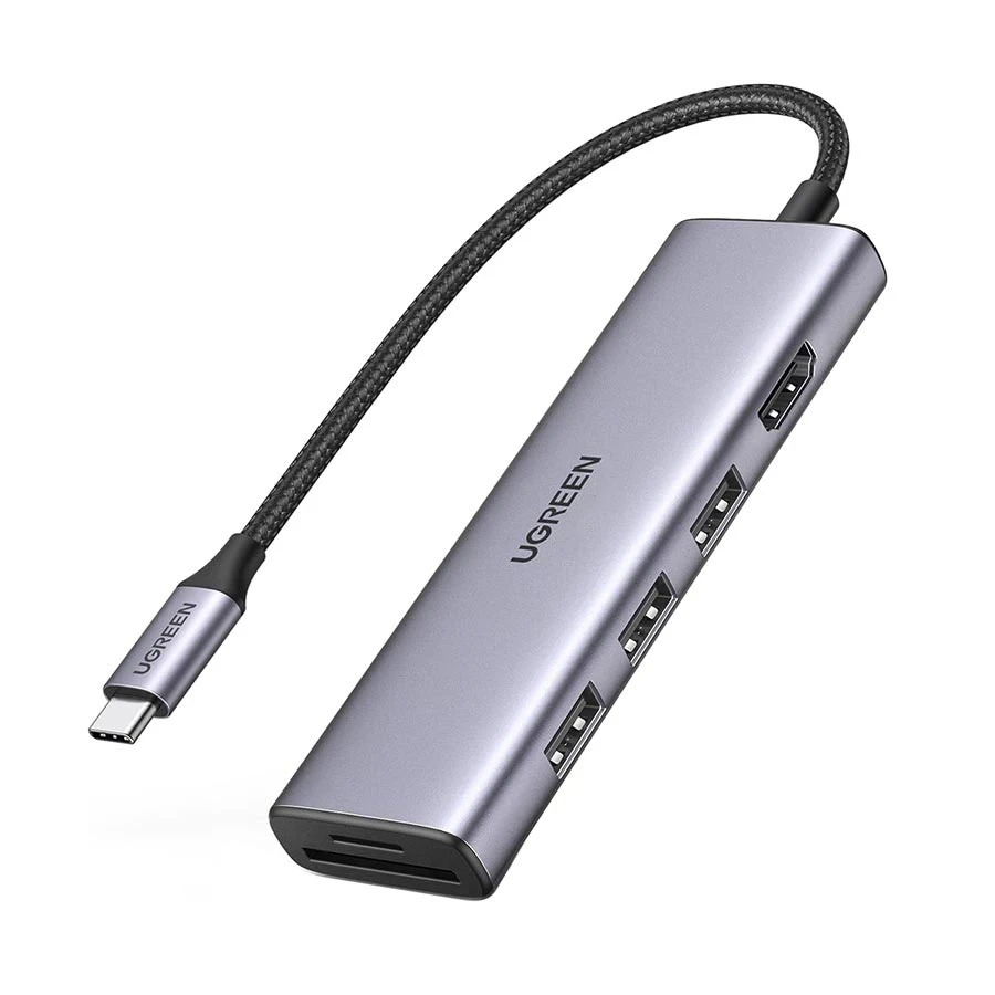 Ugreen CM511 Type-C Male to HDMI, Tri USB, SD & TF Female Cable / Converter / HUB