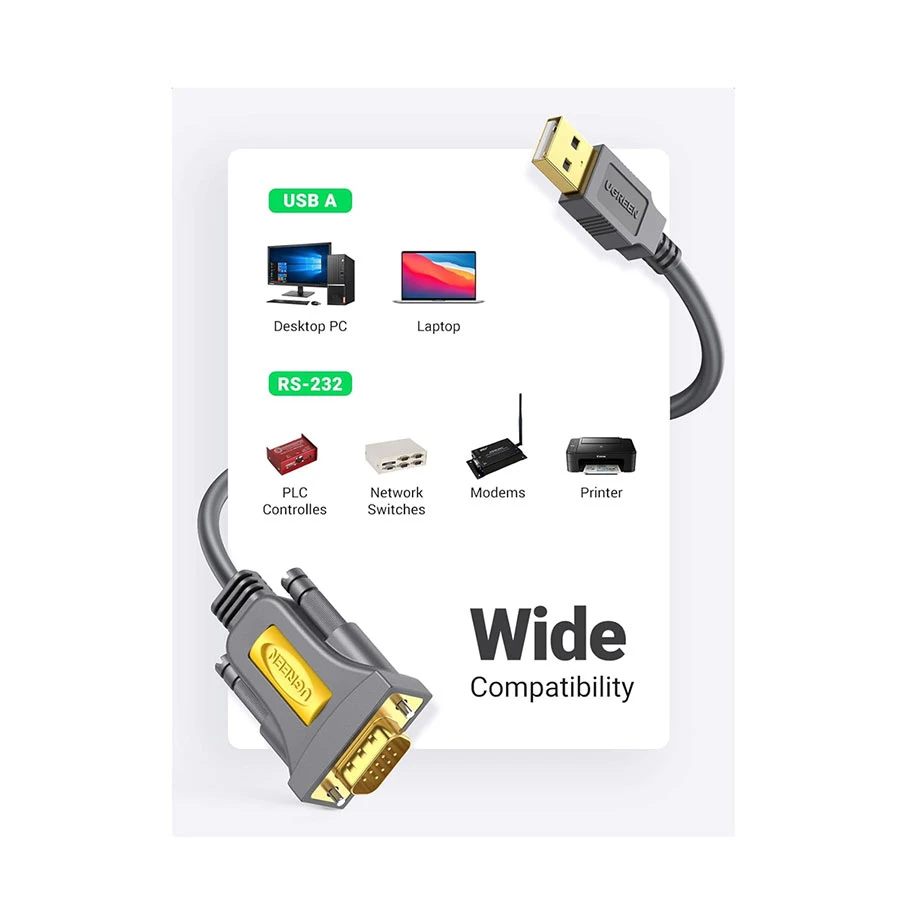 Ugreen CR104 USB Male to Serial Cable / Converter / HUB Price in Bangladesh
