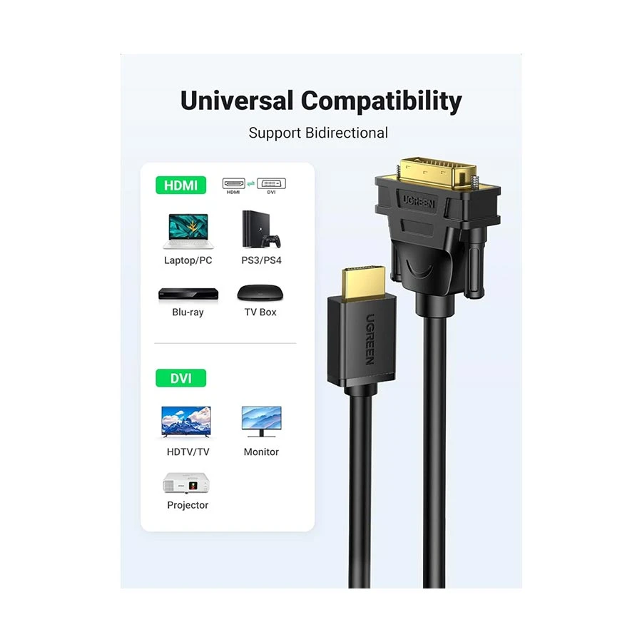 Ugreen 10136 HDMI Male to DVI HDMI Cable Price in Bangladesh
