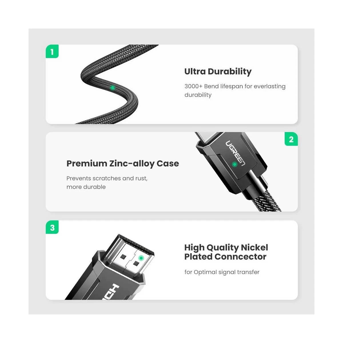 Ugreen 70321 HDMI Male to HDMI Cable specifications