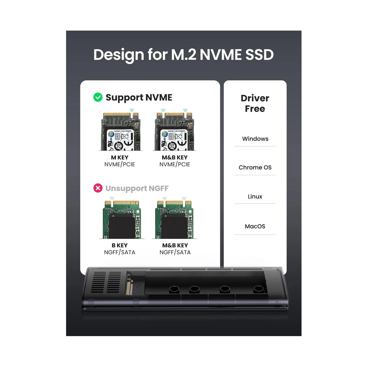 Ugreen M.2 PCIE NVMe 10Gbps SSD Enclosure HDD and SSD Case Price in Bangladesh