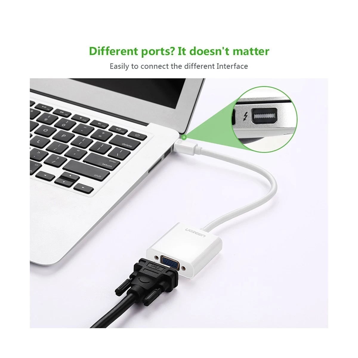 Ugreen 10458 Mini DisplayPort to VGA Display Port Converter in BD