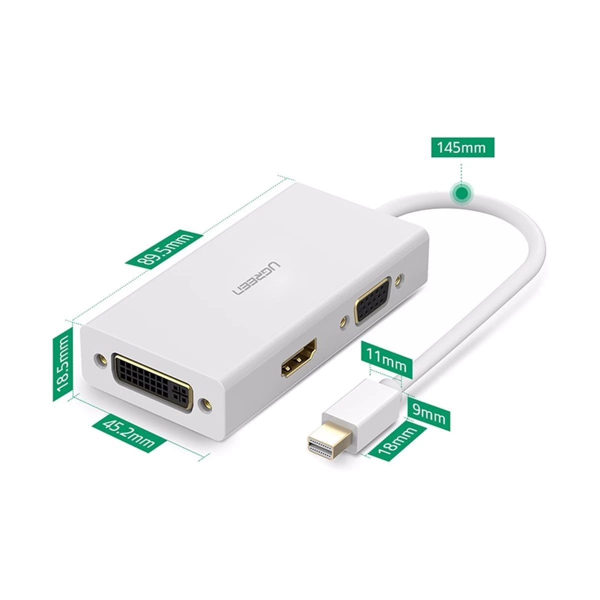 Ugreen 20417 Mini DisplayPort to HDMI, VGA & DVI Display Port Converter Price in Bangladesh