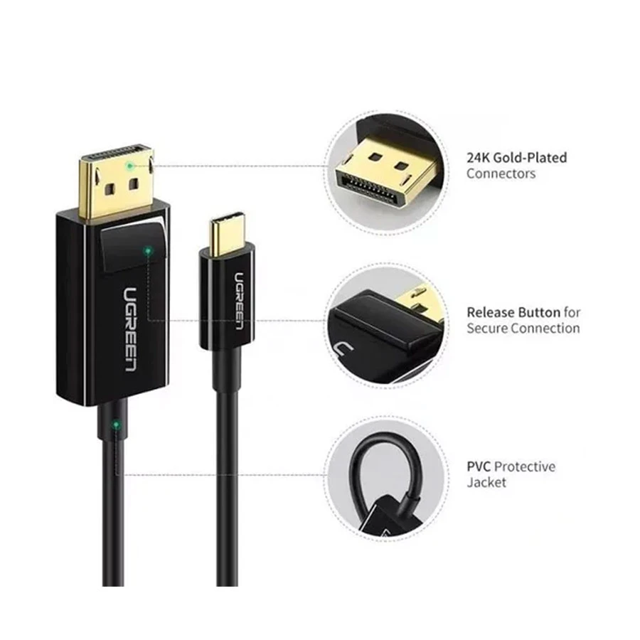 Ugreen MM139 USB Type-C Male to DP Cable / Converter / HUB in BD