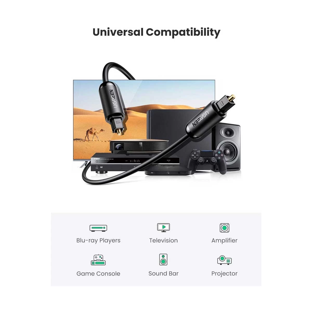 Ugreen 70893 Toslink Male to Audio Cable in BD