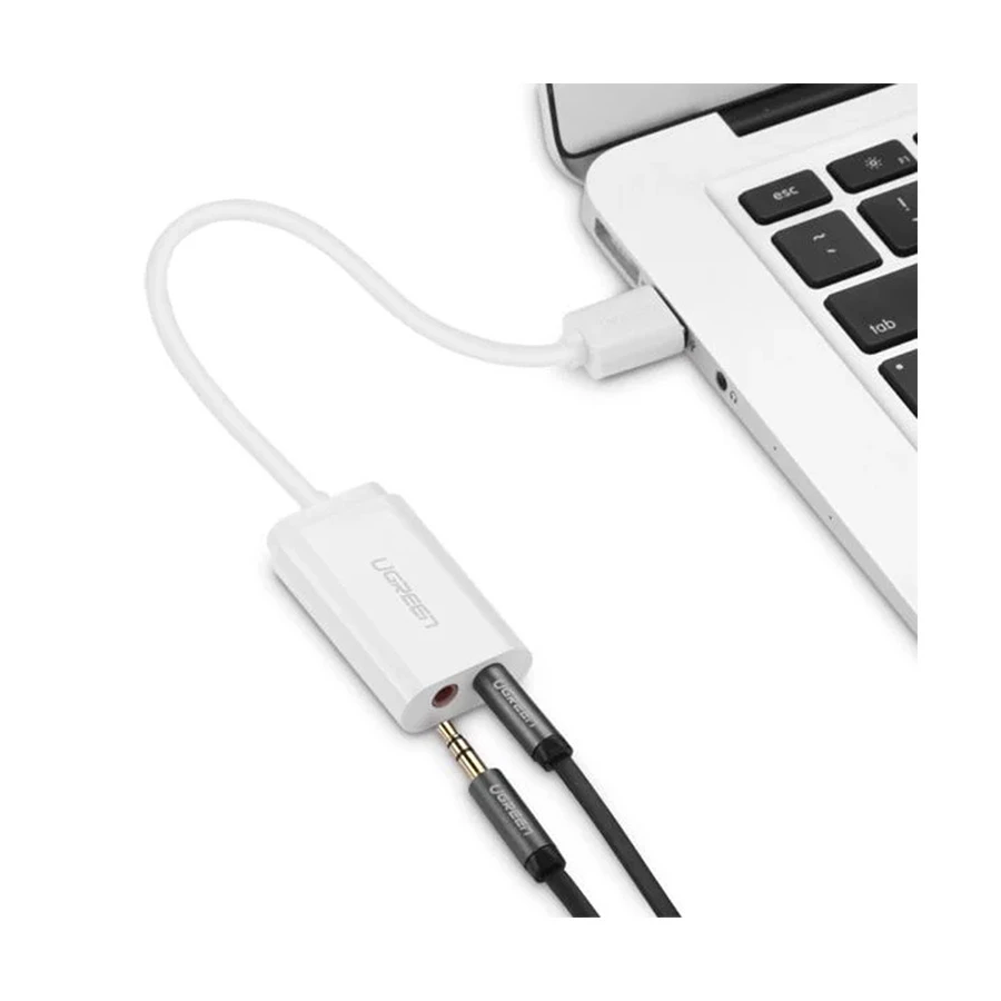 Ugreen US205 USB Male to Dual 3.5mm Female Cable / Converter / HUB in BD