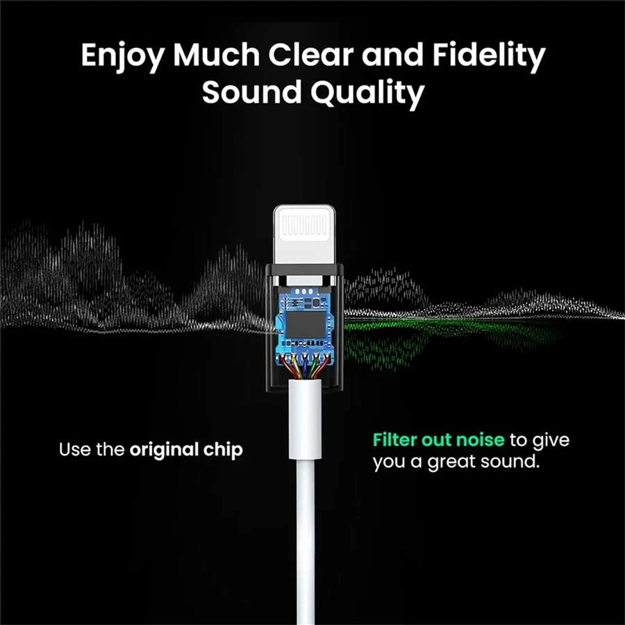 Ugreen US212 Lightning Male to 3.5mm TRRS Female Lightning Converter in BD