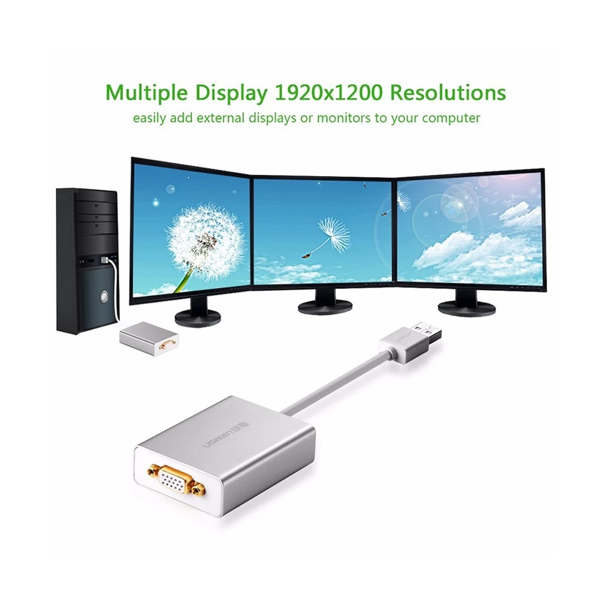 Ugreen 40244 USB to VGA USB Converter in BD