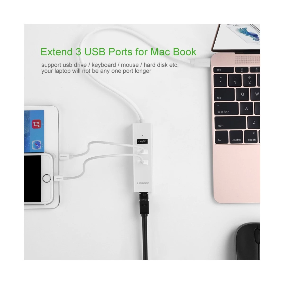 UGREEN Ugreen 20792 Type-C to Tri USB & LAN Type-C Converter in BD