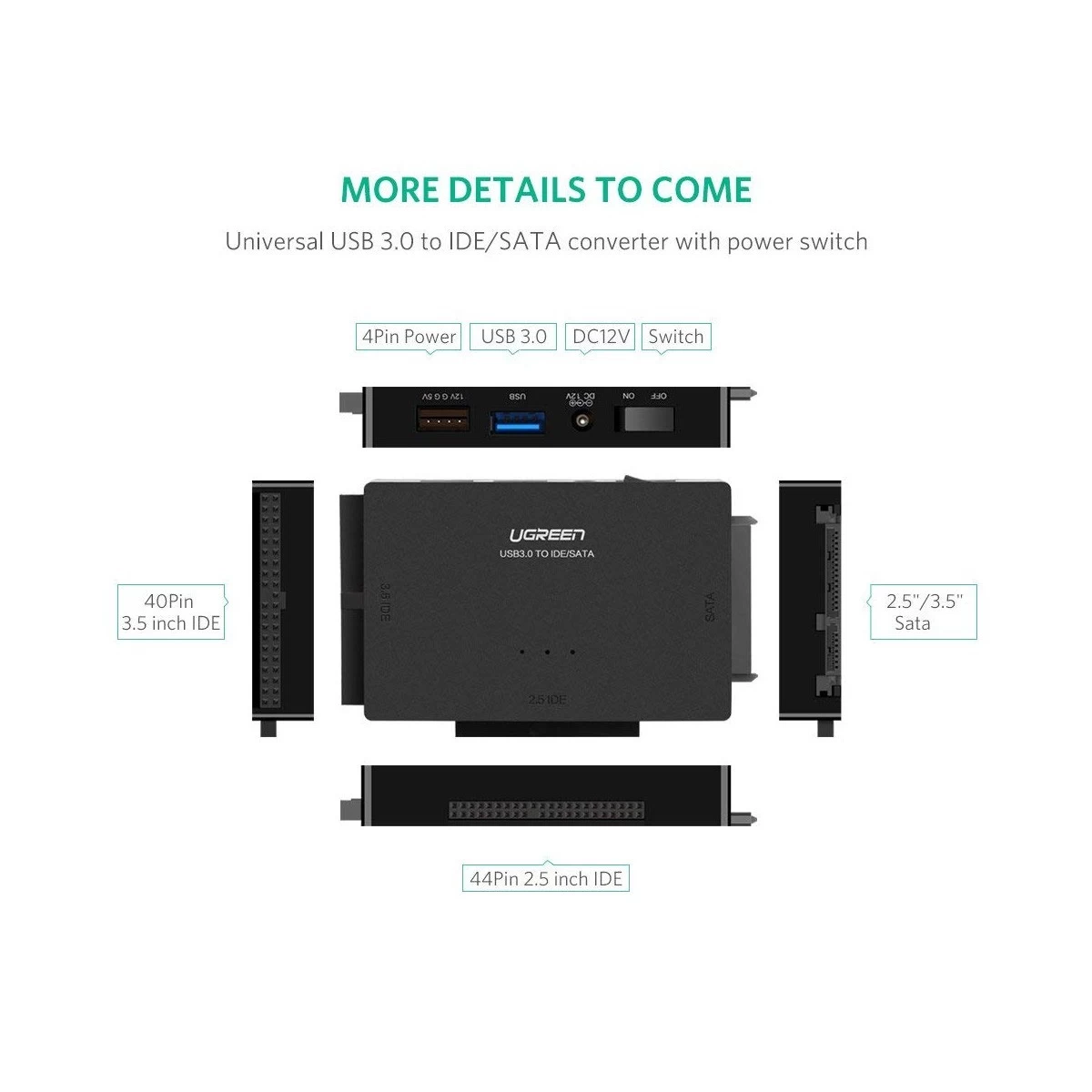 UGREEN Ugreen 30353 USB Female to SATA, 3.5 IDE & 2.5 Male USB Converter Price in Bangladesh