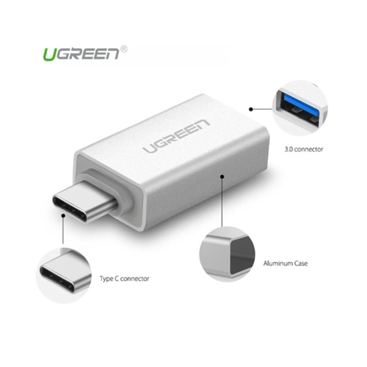 Ugreen 30155 Type-C to USB Type A Type-C Converter Price in BD