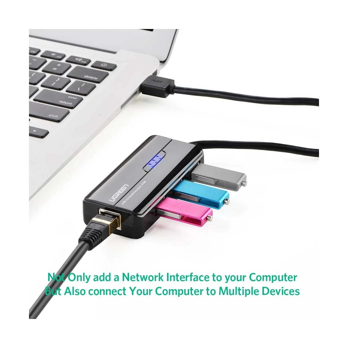 UGREEN Ugreen 20264 USB Male to 3 2.0 & LAN Female USB Converter Best Price