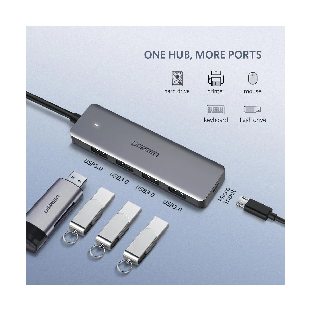 Ugreen 50985 USB Male to Quad USB Female USB HUB Price in BD