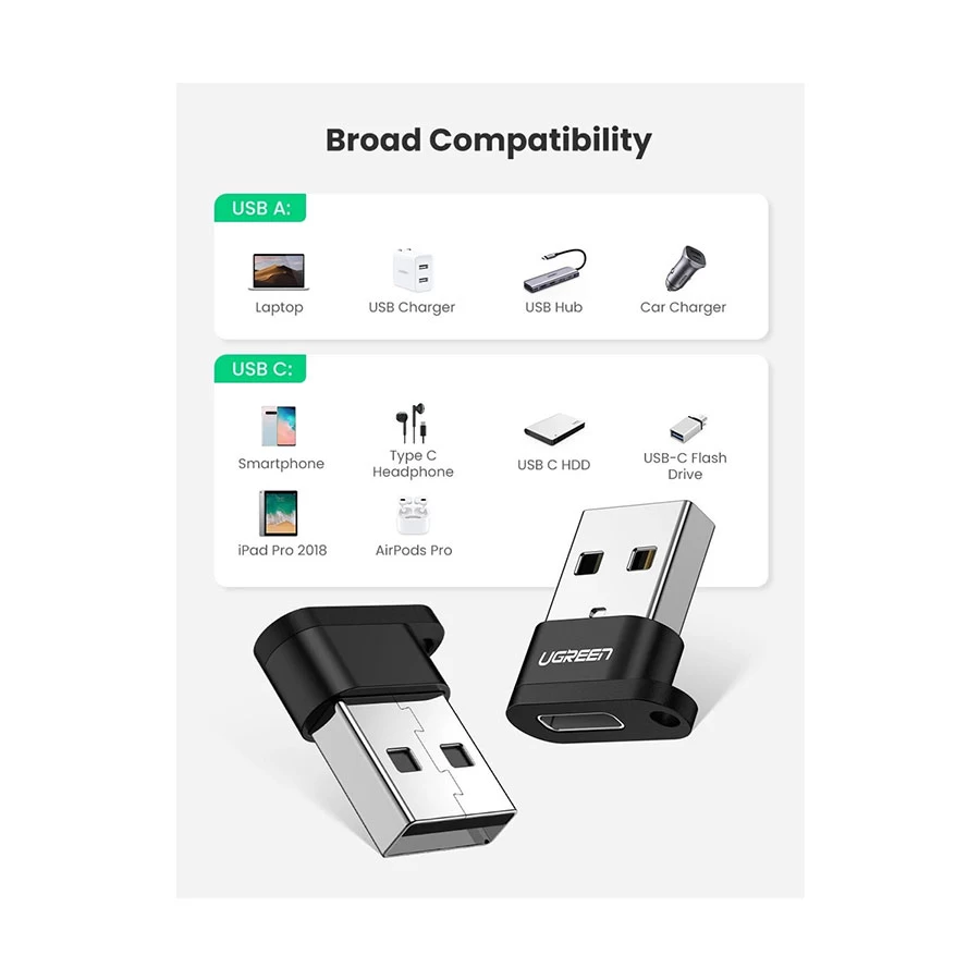 Ugreen 50568 USB Male to Type-C Female USB Converter in BD