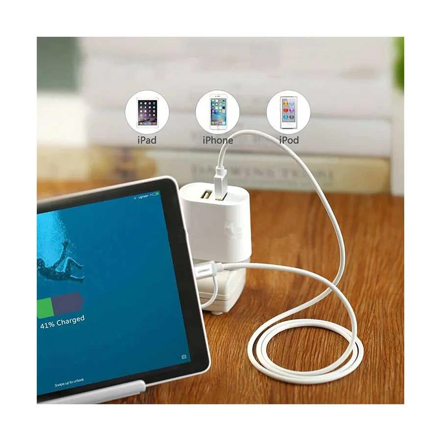 Ugreen 30670 USB Male to Micro & Lightning USB Cable in BD