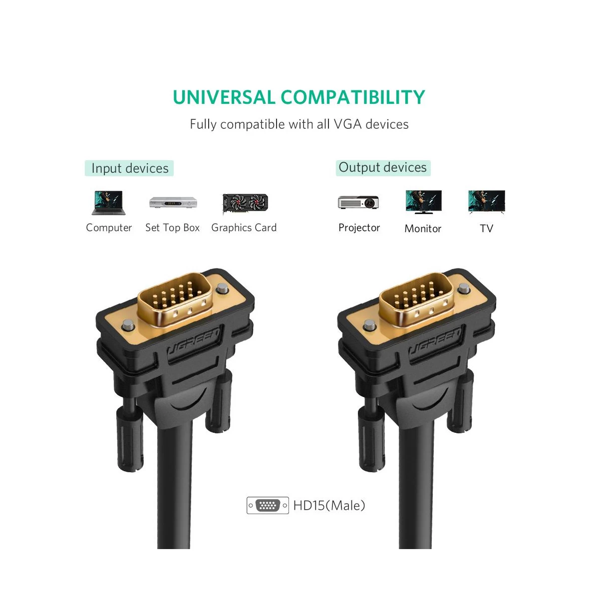UGREEN Ugreen VG101 VGA Male to All Brands Price in Bangladesh