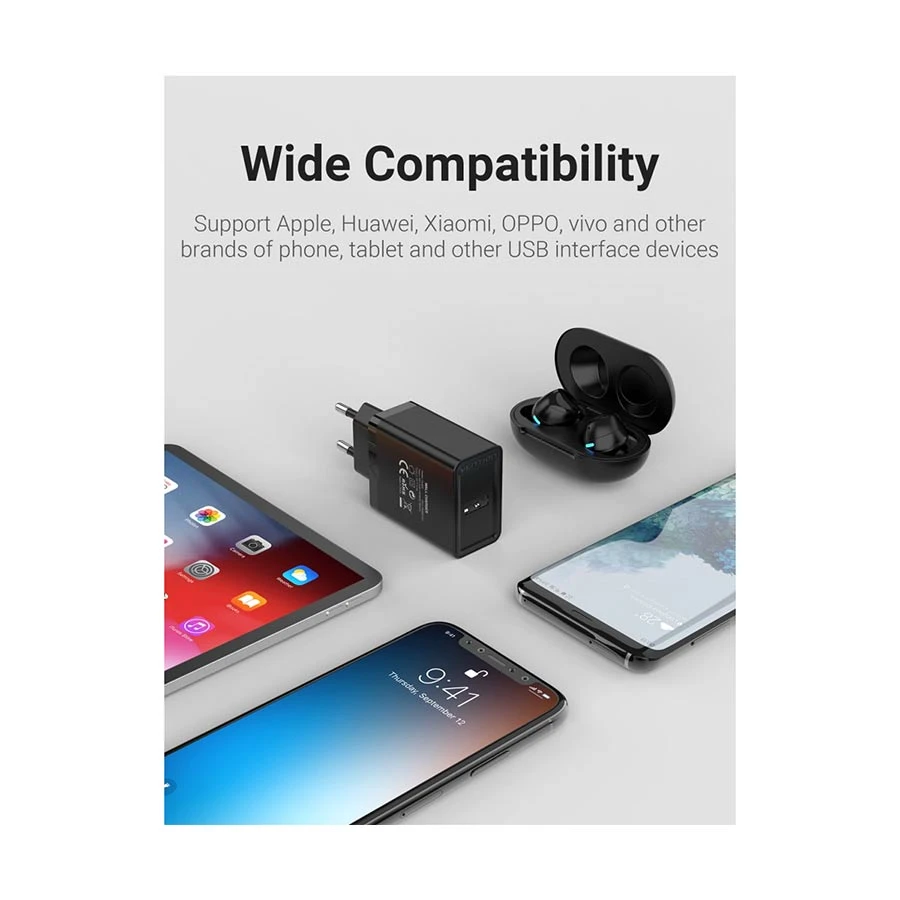 Vention FAAB0-EU 1 Port USB 12W Wall Charger Price in BD