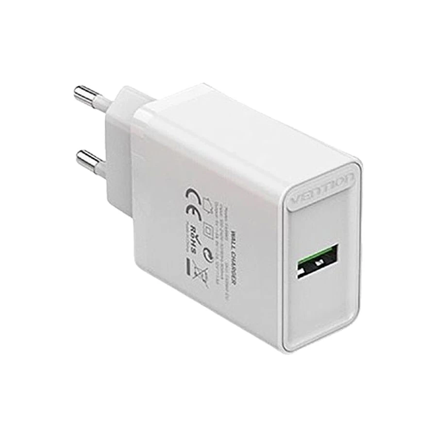 Vention FABW0-EU 1 Port USB 18W Wall Charger Price in Bangladesh