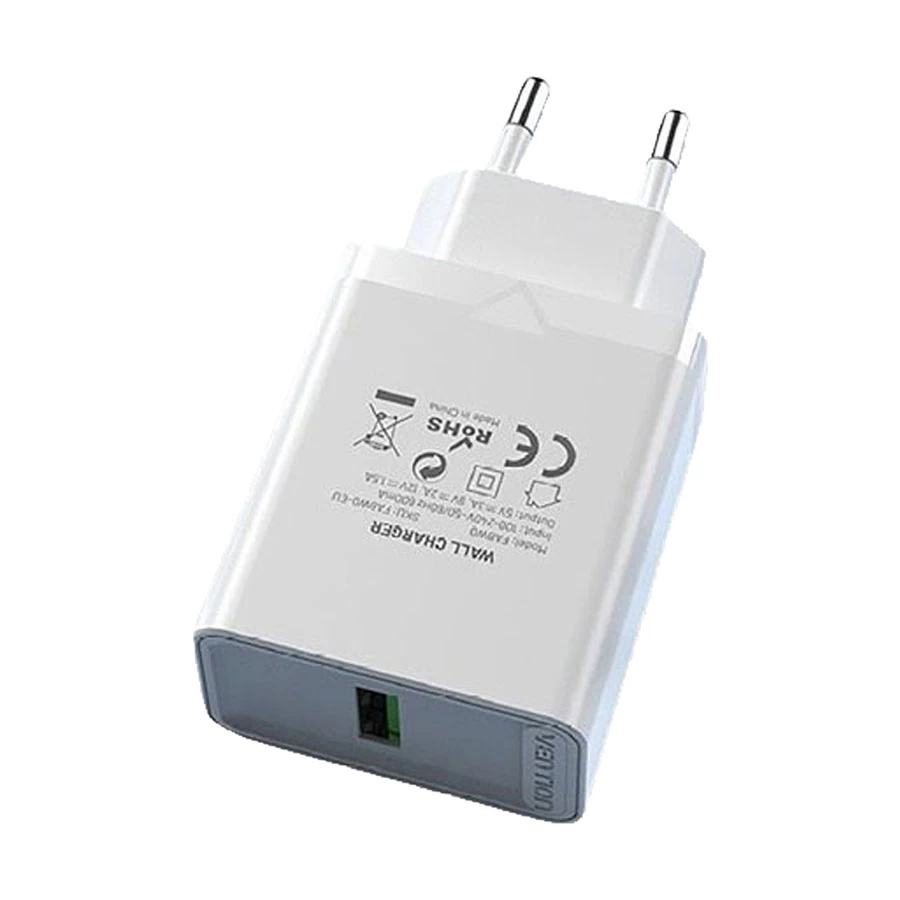 Vention FABW0-EU 1 Port USB 18W Wall Charger in BD