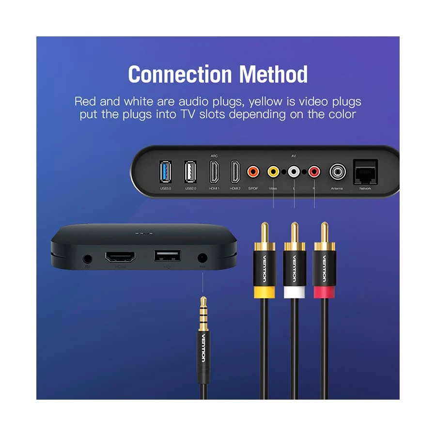 Vention VAB-R07-B200 3.5mm Male to 3 RCA Male Audio Cable Price in BD